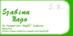 szabina mago business card